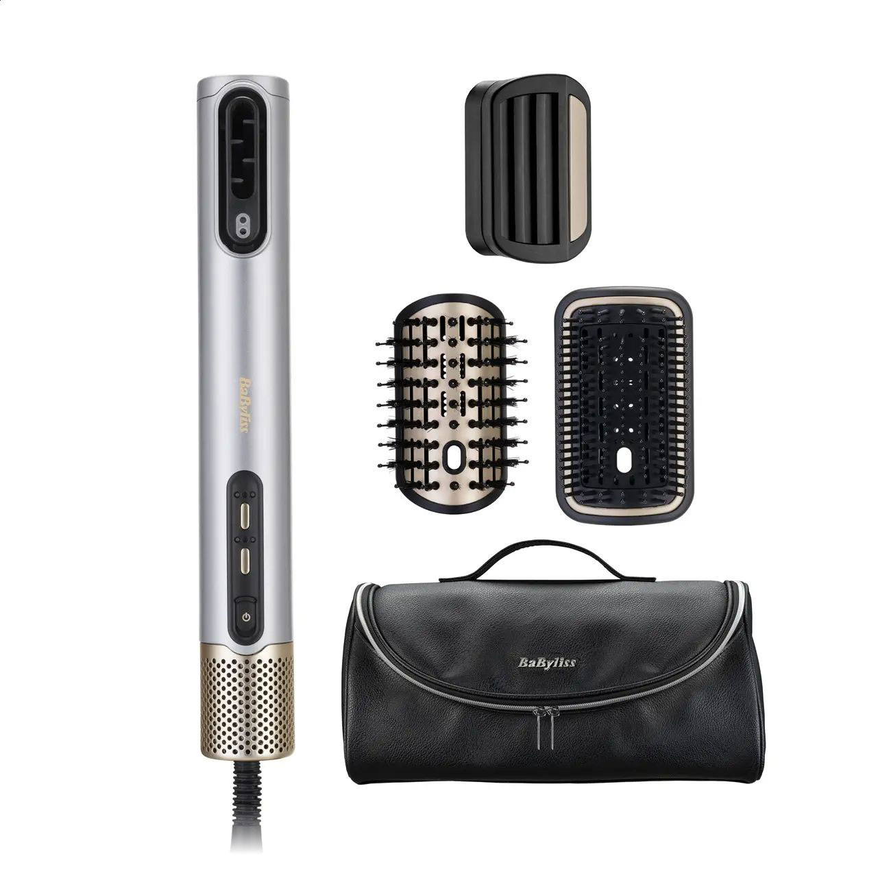 Фен-щітка для волосся BaByliss Limited Edition SilverGold 4 насадки, сірий (AS6555E)